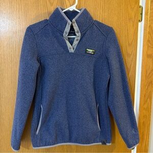 L.L.Bean Sweater Women’s Size XS Reg Fleece 1/4 Snap Mock Neck Pullover